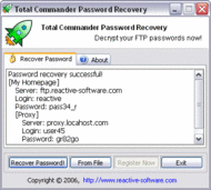 Total Commander Password Recovery screenshot